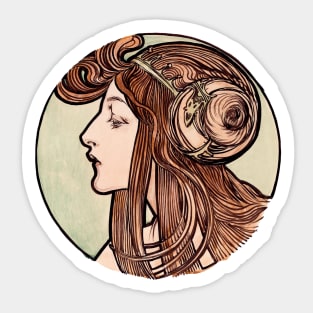 Alphonse Mucha - Stained Glass Sticker